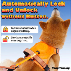 Dog Harness and Retractable Leash Set All-in-One. Automatic Anti-Burst Impact