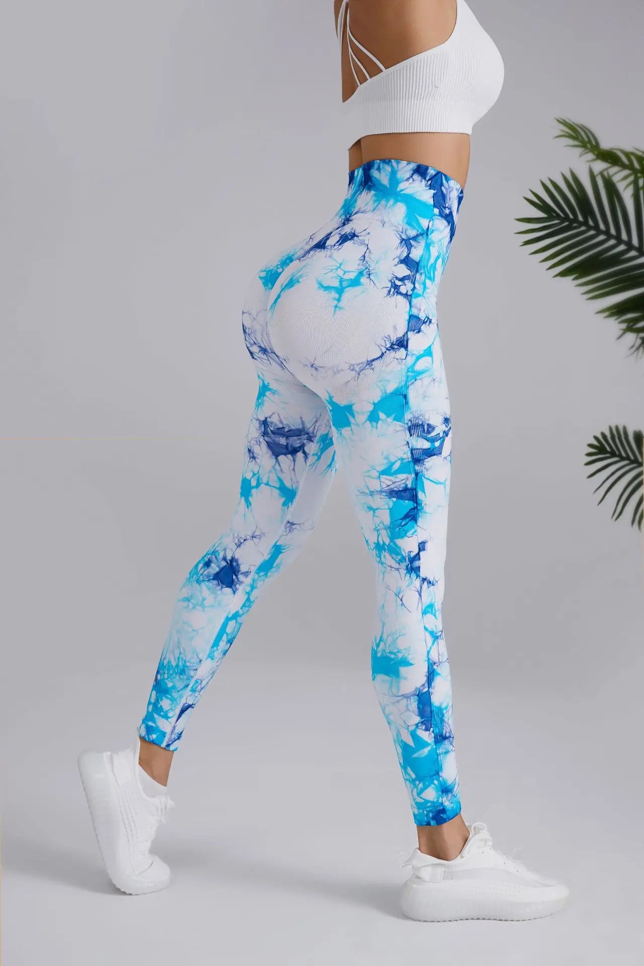 Seamless Peach Yoga Pants Women's Dual Color Tie Dye Tie Float High Waist Sports