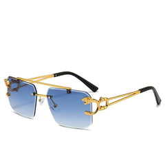 Sunglasses Leopard Head Gothic Sunglasses Retro Luxury Brand Metal Men Eyewear