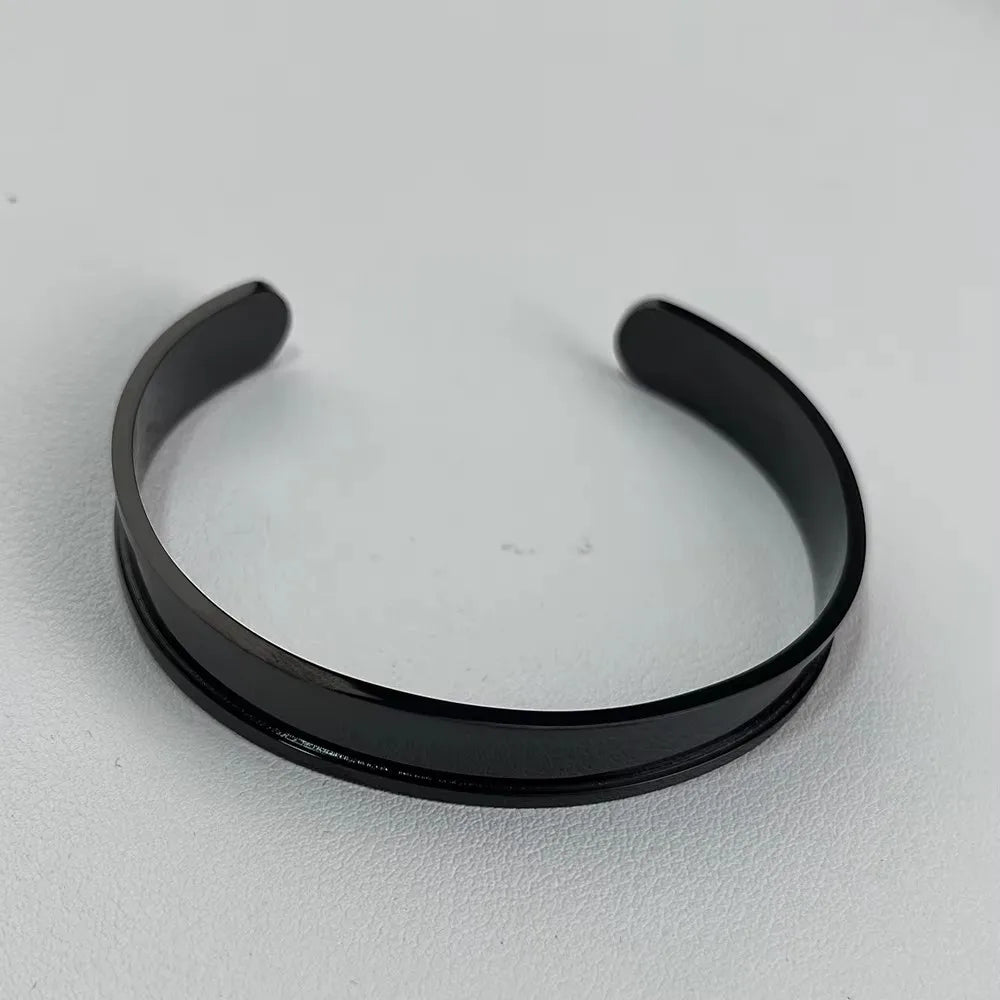 MaiLun 5pcs 10mm wide Open Cuff Bangles basic Stainless Steel Bracelet findings  Bracelet for Women  Child