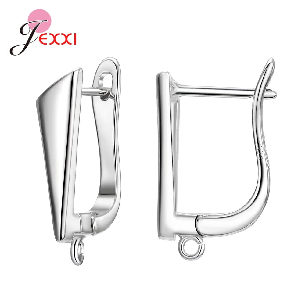 Drop Shipping Genuine 925 Sterling Silver Earrings Findings For DIY Jewelry Accessory High Quality Women Girls Jewelry Component