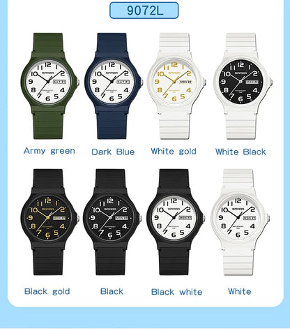 SANDA 9072 Student Quartz Watch Simple Light Fashion Resistant Outdoor Sport Wristwatch for Boy and Girl Best Gift