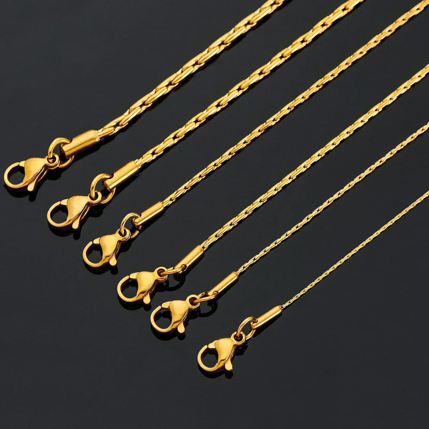 Noble Stainless Steel Gold Color Link Chain Waterproof Choker Necklace High Quality Jewery