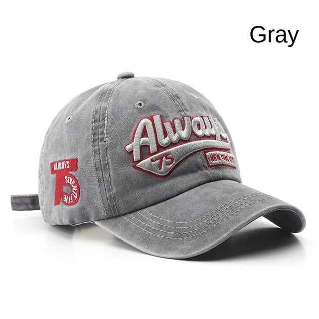 Embroidered Baseball Cap For Women Men New Spring Summer Solid Sunhat Retro Washable Sport Snapback Caps Hip Hop Fishing Hat