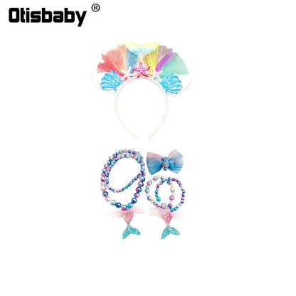 Ariel Dress for Girls Halloween Little Mermaid Costume Child Red Mermaid Wig