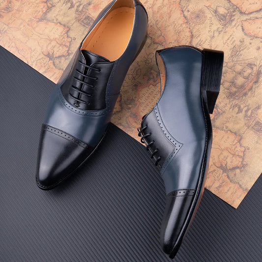 Lace-Up Fashion Dress Shoes Formal Office Casual Breathable Men Suit Footwear