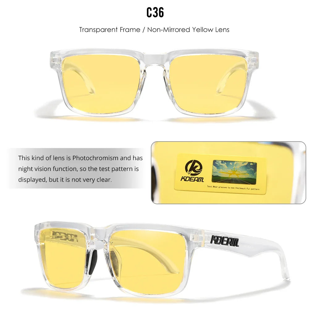 KDEAM Photochromic And Polarized Sunglasses Men Category 3 Polarized Sun Glasses Women Unique Frame Surface Eyewear With Case