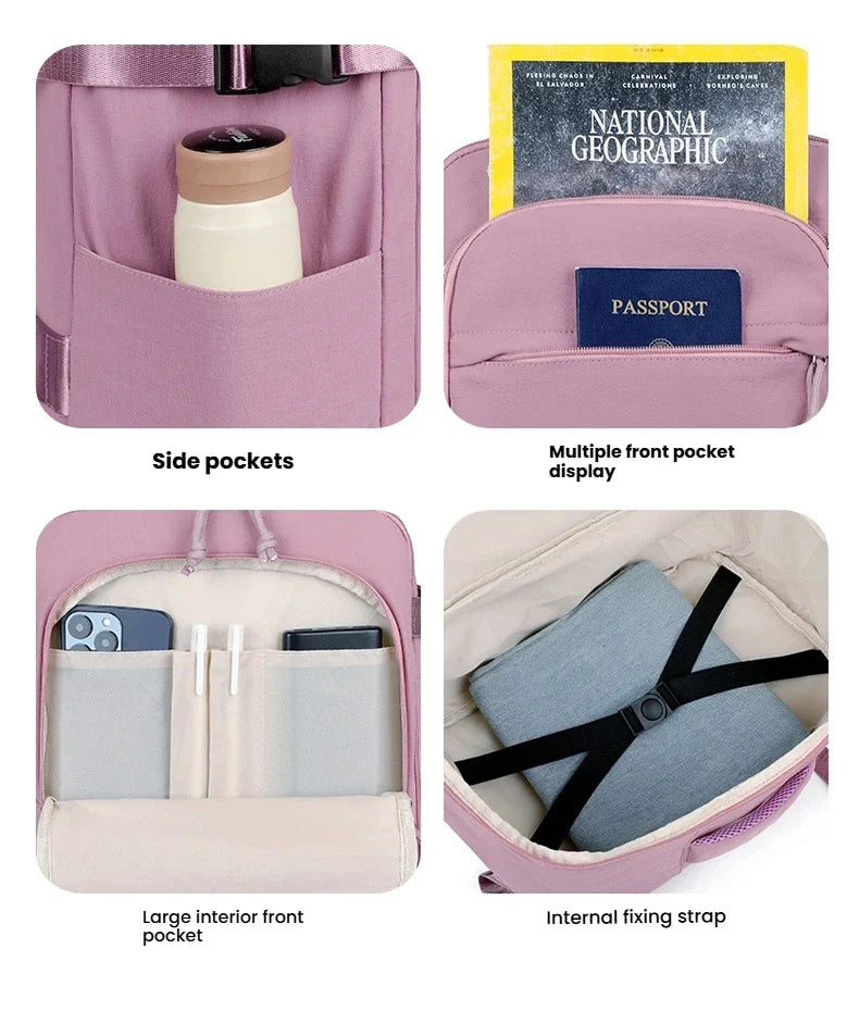 Women Men Hand Luggage Backpack Business College Laptop Travel Backpack Waterproof Carry on mochila viaje cabina avion 40x20x26
