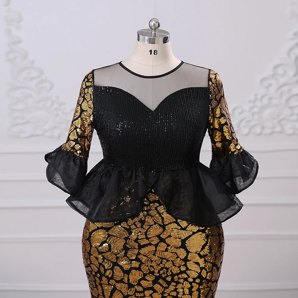 Homecoming Dresses: Exquisite Sequin Slim Half Sleeve Mermaid Evening Dresses