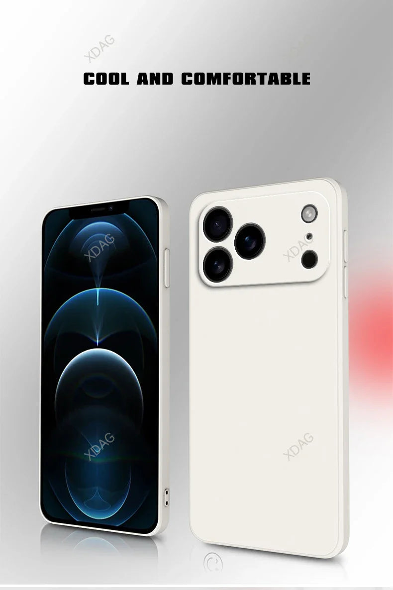 Liquid Silicone Original Phone Case for iPhone 17 Pro Max Air 17Pro 17Max 5G Straight Edge Lens Protection Soft Basic Back Cover