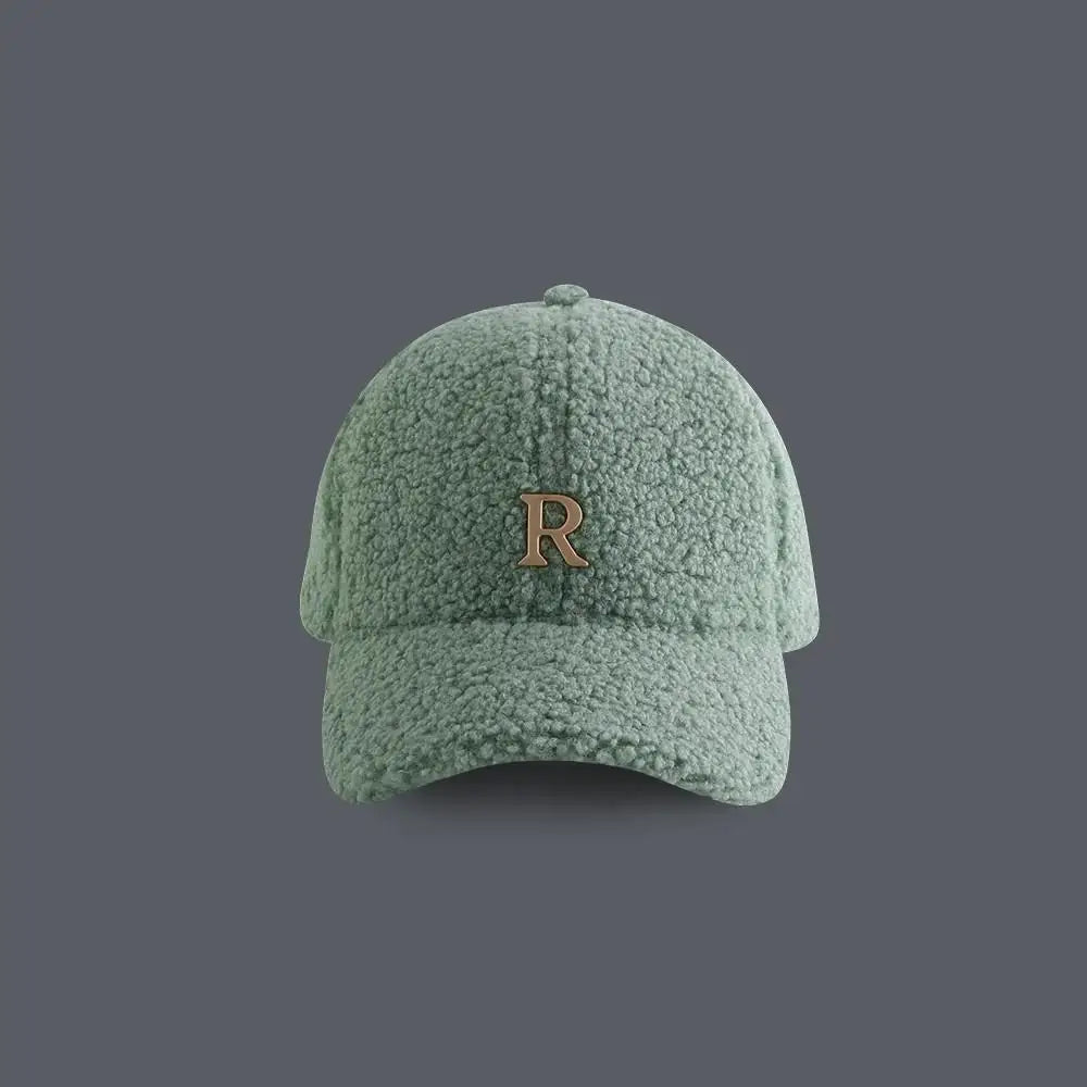 Baseball Cap Winter Hats For Women Men Unisex Letter Metal Logo Imitation Cashmere Keep Warm Simple Casual Winter Cap New Velvet