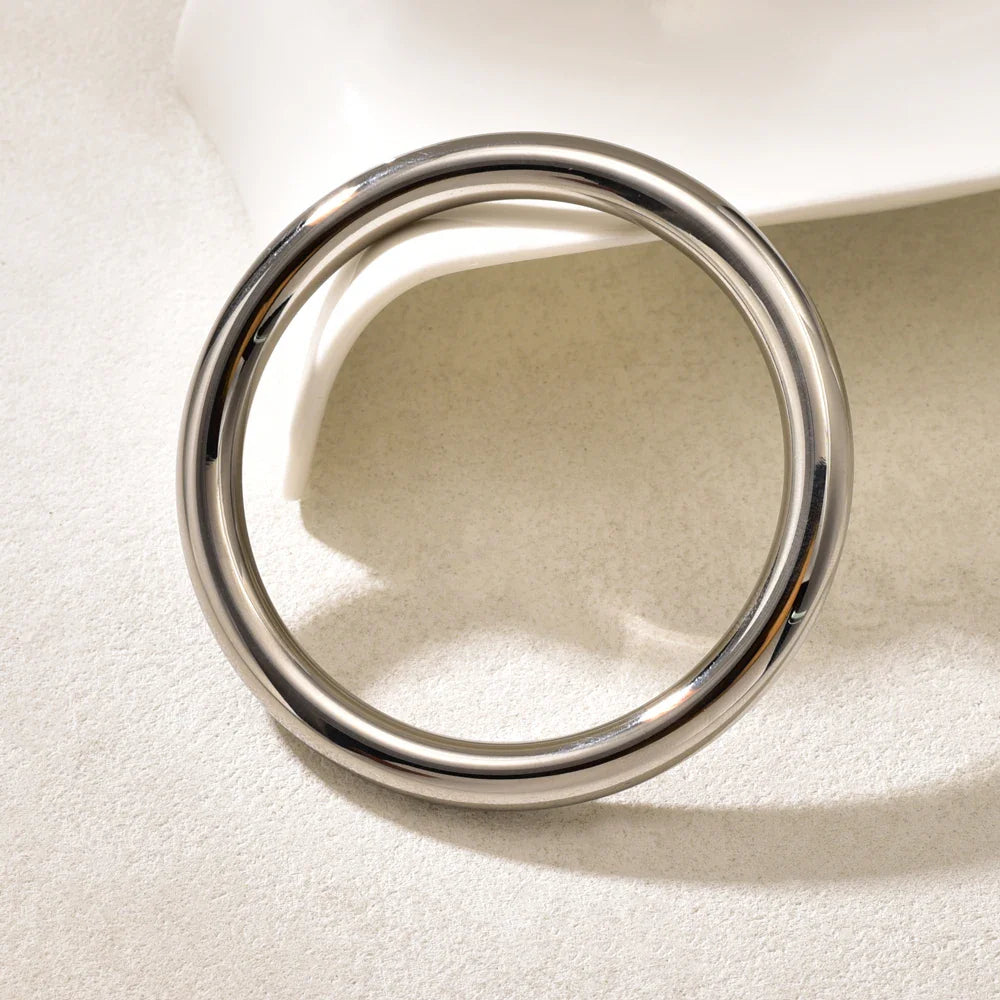 C29 Simple and fashionable traditional plain ring bracelet, 18K gold-plated jewelry, women's ins stainless steel hollow bracelet