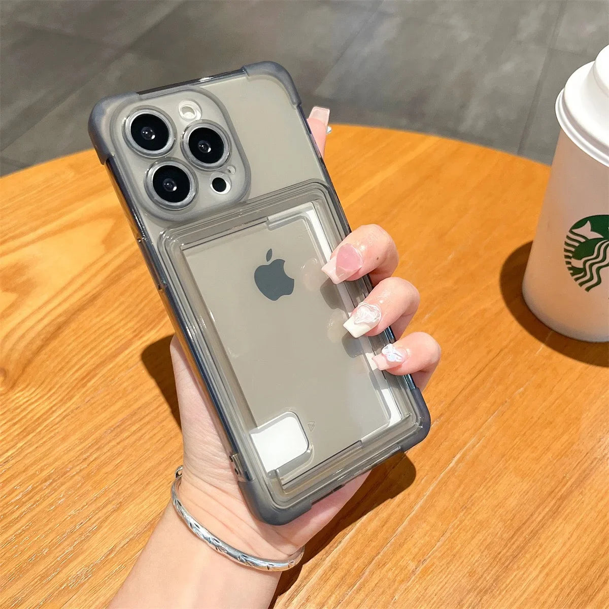 Shockproof Clear Card Slot Soft TPU Phone Bags Case For iPhone 17 16 15 14 Plus 13 12 11 Pro Max Air Silicone Bumper Back Cover