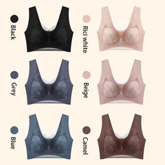 Women Large Push Up Ice Silk Seamless upper Bralette Lace Wireless