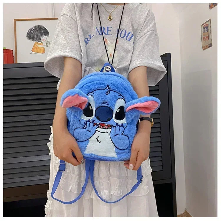 Disney high-quality sewn plush backpack cartoon fashion 3D mini women's backpack large capacity cute children's school bag