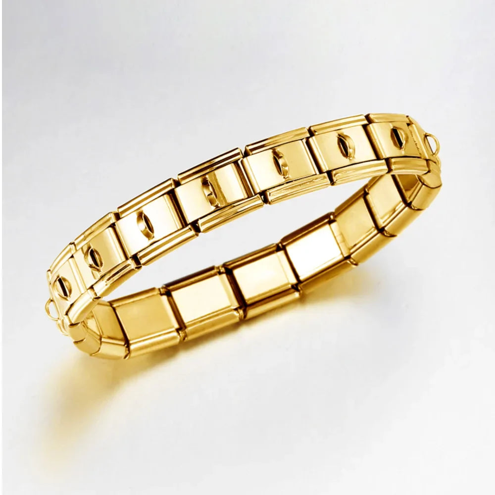 20pcs Wholesale charms italian Stainless Steel 9mm Colorful Style Elastic Bracelet for Woman Men DIY Making Gift Dropshipping