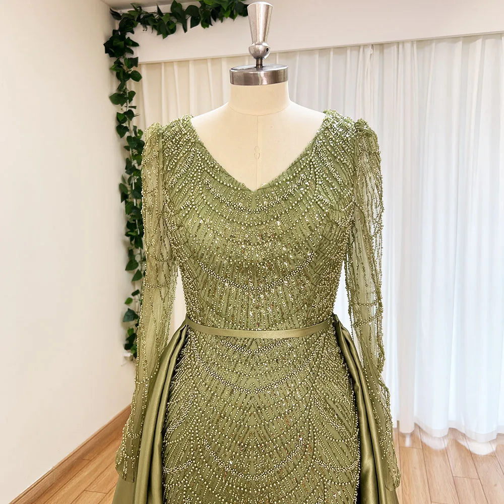 Evening wear Dresses: Evening Dress for Women Long Sleeves Party Gowns