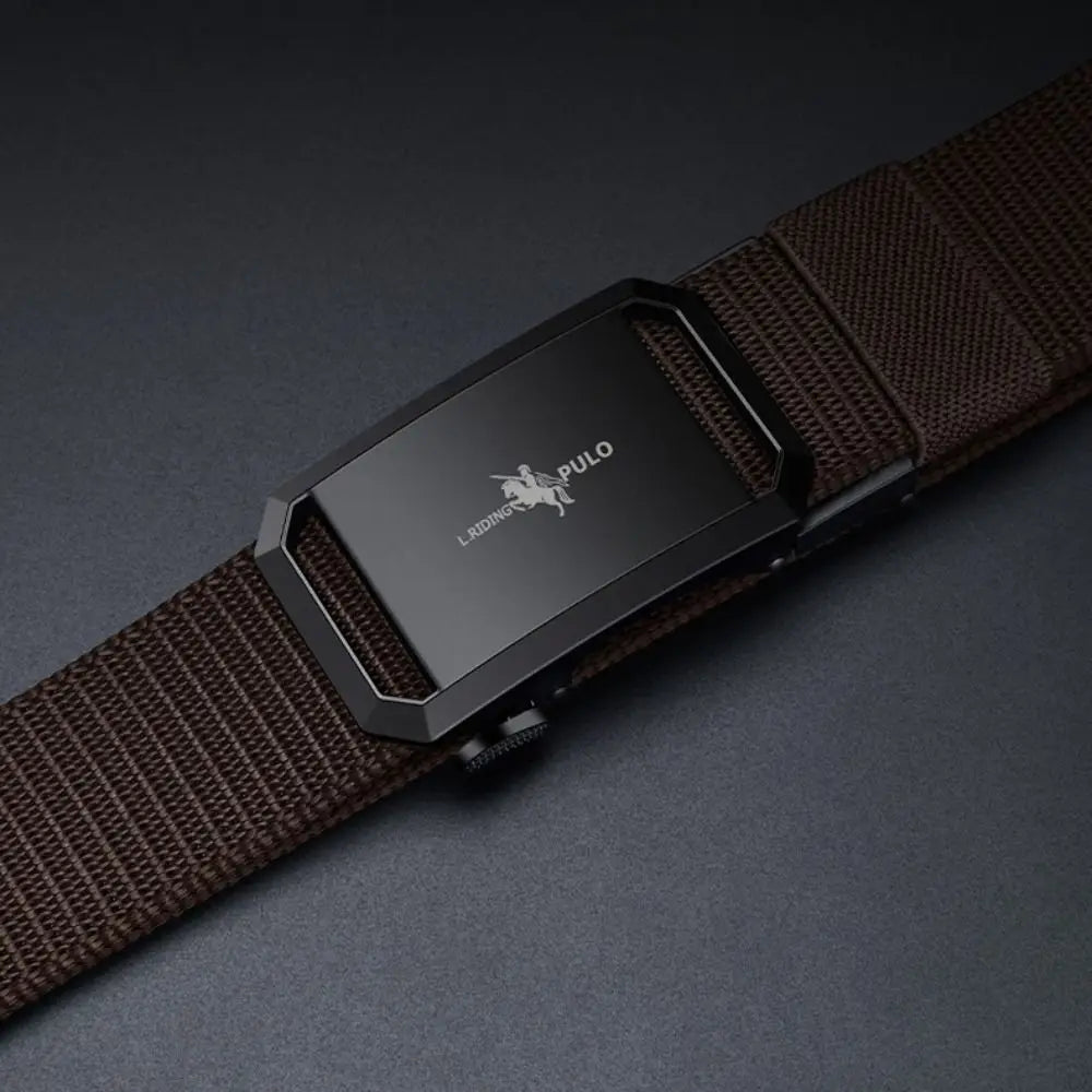 Men Business Belt Luxury Brand Quality Nylon Canvas Belt Black Automatic Buckle Belt Casual Simple Wild Style Trendy Jeans Belt