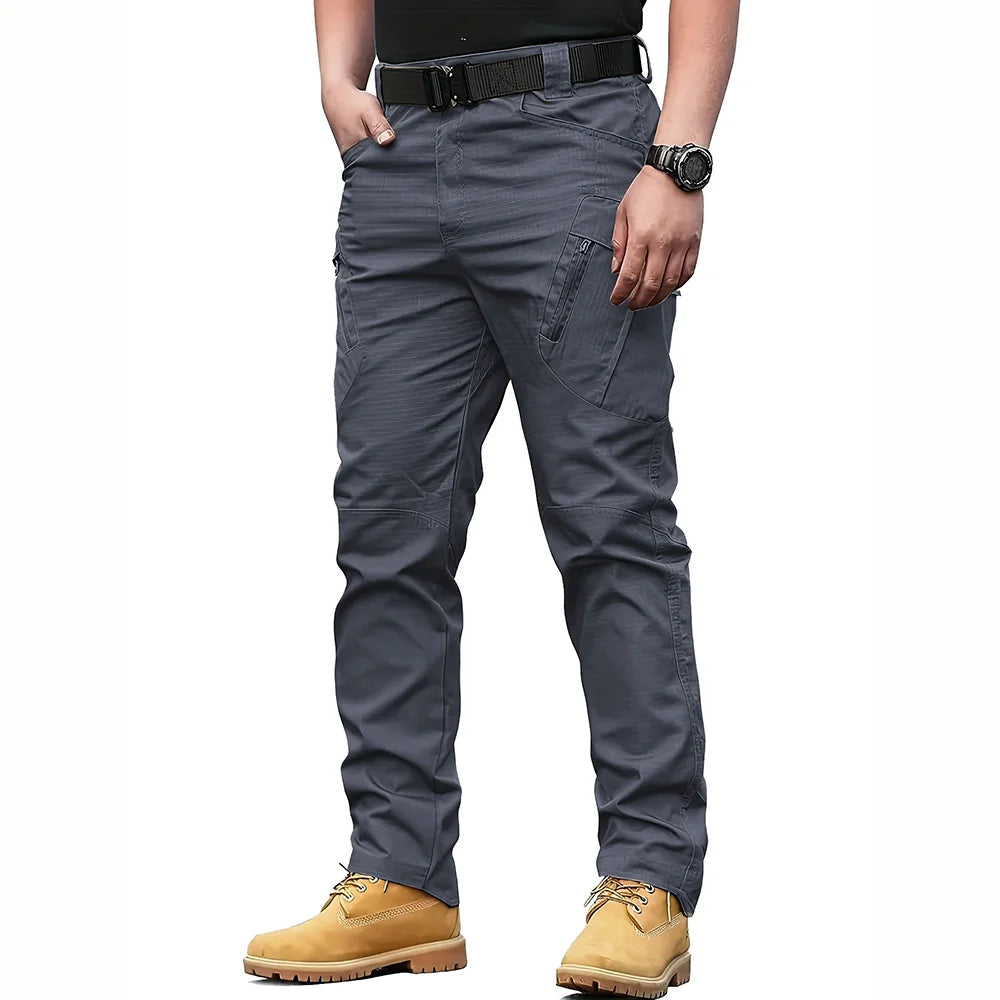 Men's multifunctional pocket tactical pants, wear-resistant Cargo Pants, water repellent, suitable for hiking and outdoor work