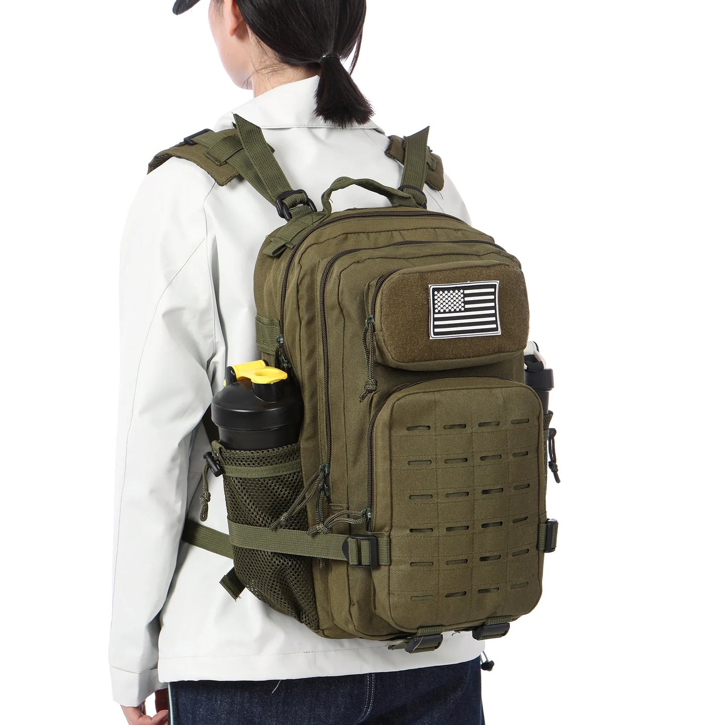 25L/50L Tactical Backpack Bag Hunting MOLLE Backpack GYM For Men EDC Outdoor Hiking Rucksack Witch 2 Bottle Holders