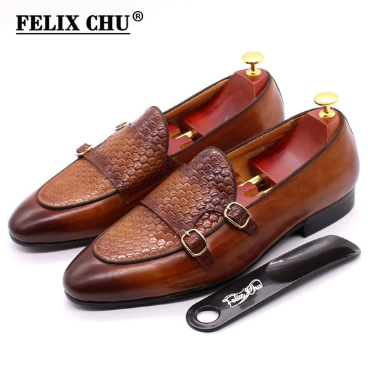 Size 6 To 13 Genuine Leather Mens Loafers Gentleman Wedding Party Casual Business Formal Shoes Monk Strap Dress Shoes for Men