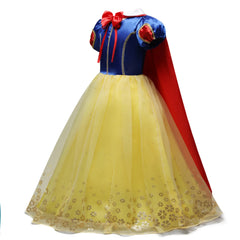 Fancy Snow White Princess Dress Girls Birthday Party Costume Children Carnival Snow