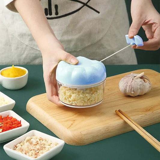 Portable Vegetable and Food Cutter Manual Garlic Puller Fruit Chopper Kitchen