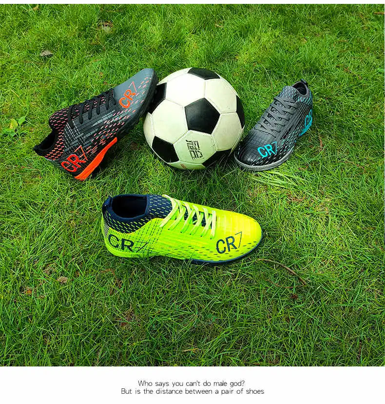 Fashion Green Men's Football Shoes Superstar Outdoor Non-slip Child Futsal