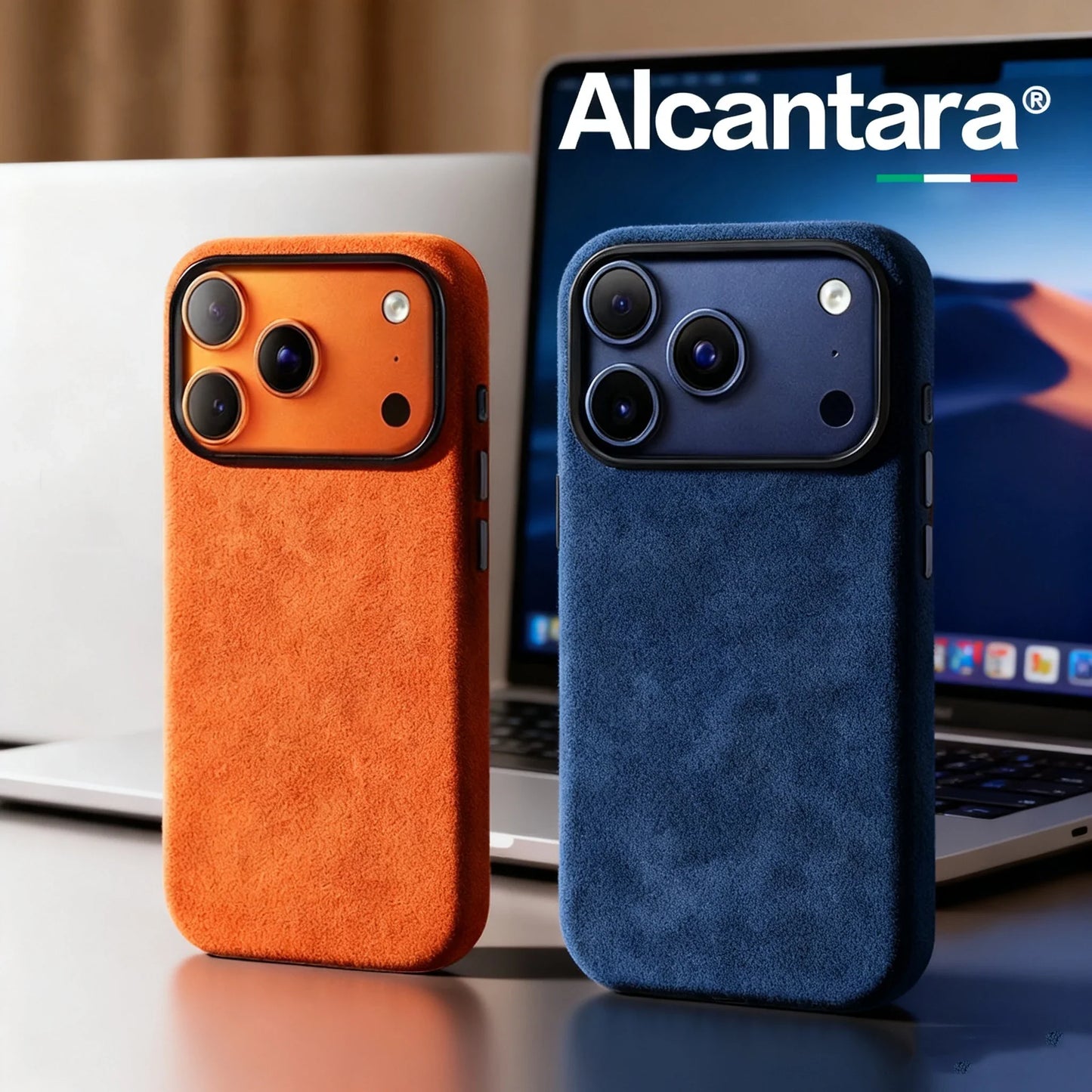 Real Alcantara Magsafe Case for iPhone 17 Pro Max Magnetic Cover with Smart Camera Button Protector Cover for iPhone 17 Pro Max