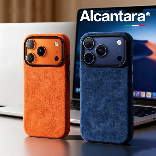 Real Alcantara Magsafe Case for iPhone 17 Pro Max Magnetic Cover with Smart Camera Button Protector Cover for iPhone 17 Pro Max