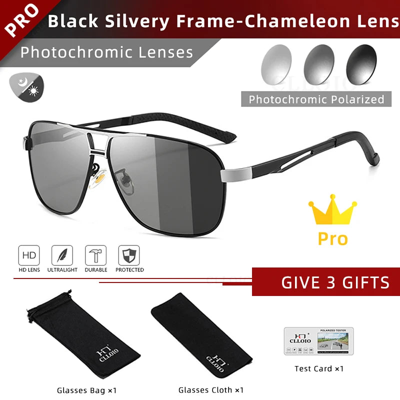 Sunglasses Men Change Color Sun Glasses Chameleon Anti-glare Driving