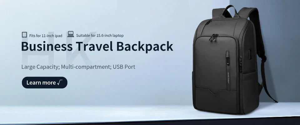 Heroic Knight Business Backpack for Men Waterproof Travel 17.3" Laptop Backpack  High Capacity Multifunctional Pack USB Charging
