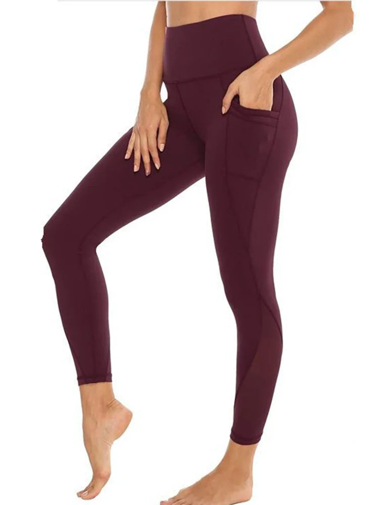 High Waist Push Up Leggins Fitness Tights Pocket Workout Leggings Women