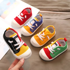 Boys Canvas Shoes Sneakers Girls Tennis Shoes Lace-up Children Footwear Toddler Yellow Chaussure Zapato Casual Kids Canvas Shoes