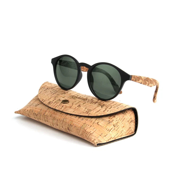 Kenbo High Quality Round Wood Bamboo Grain Polarized Sunglasses With Case Fashion Women Man Shades Wooden Sunglasses