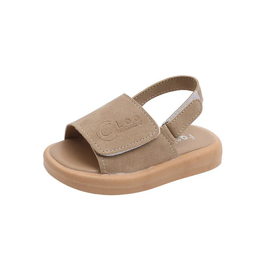 Sandals for Boys Fashion Summer Shoes 1-3-6 Years Girls Open Toe Matte Pu Leather Shoes Sandals Children Slippers