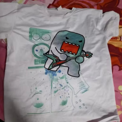 2025 Summer Rhinestone Funny Pattern Daily T-Shirts Men and Women Simple Color Block Versatile Gothic Short-Sleeves Loose Tees