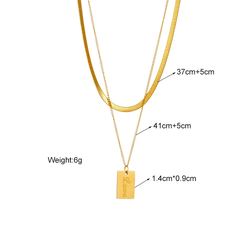 Stainless Steel Geometry Star Moon Butterfly Pendant Multilayer Chain Choker Necklace