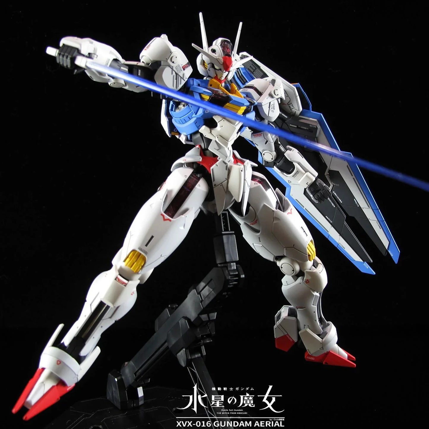 FM 1/100 Witch from Mercury Aerial Mecha Model Kit Action Figure Doll for Kids with Water Sticker And Display Bracket Toy Gift