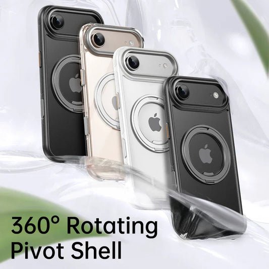 360° transparent Round ring Case for IPhone 12 13 14 15 16 Pro Max Fall prevention funda Cover sling Metal buttons 17 Air case