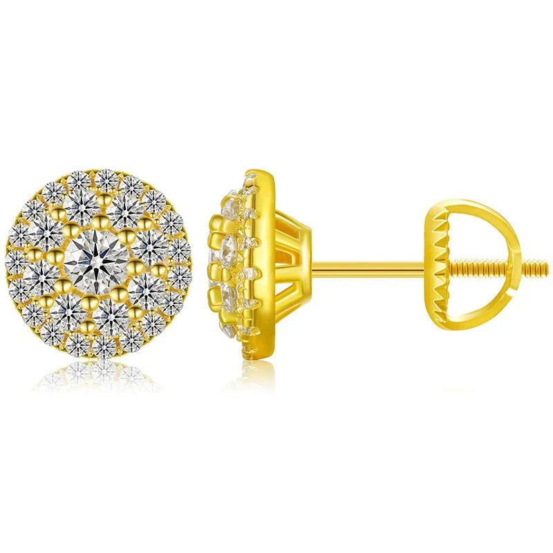 D Color Moissanite Stud Earrings For Women Top Quality 100% 925 Sterling Silver Sparkling Wedding Jewelry Shining Ear Accessory