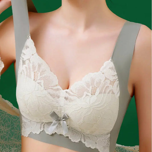 Bra for Women Large Size Breasts Vest Type Anti Sagging Bras Lace Wireless