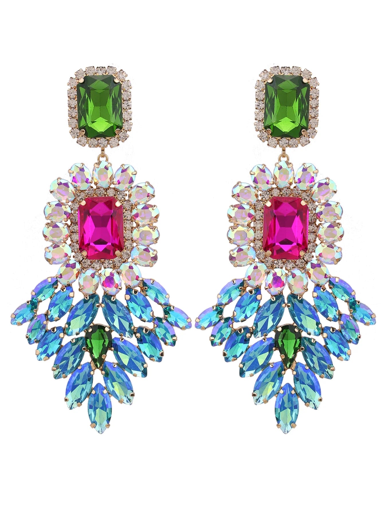 New Crystal Dangle Earrings For Women Rhinestone Earrings Weddings Ladies Party Fashion Jewelry Accessories Wholesale Gifts