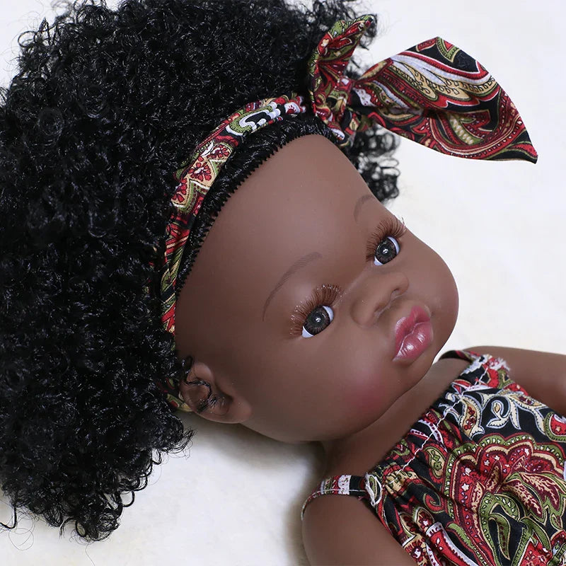 14inch Full Body Vinyl Bebe Reborn Dolls Soft Lifelike Baby Toys American Reborn Black Baby Doll Vinyl Baby Doll Toys Girls Boys
