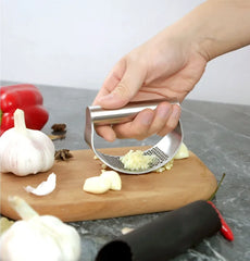 Multi-function Manual Garlic Press Curved Garlic Grinding Slicer Chopper Stainless Steel