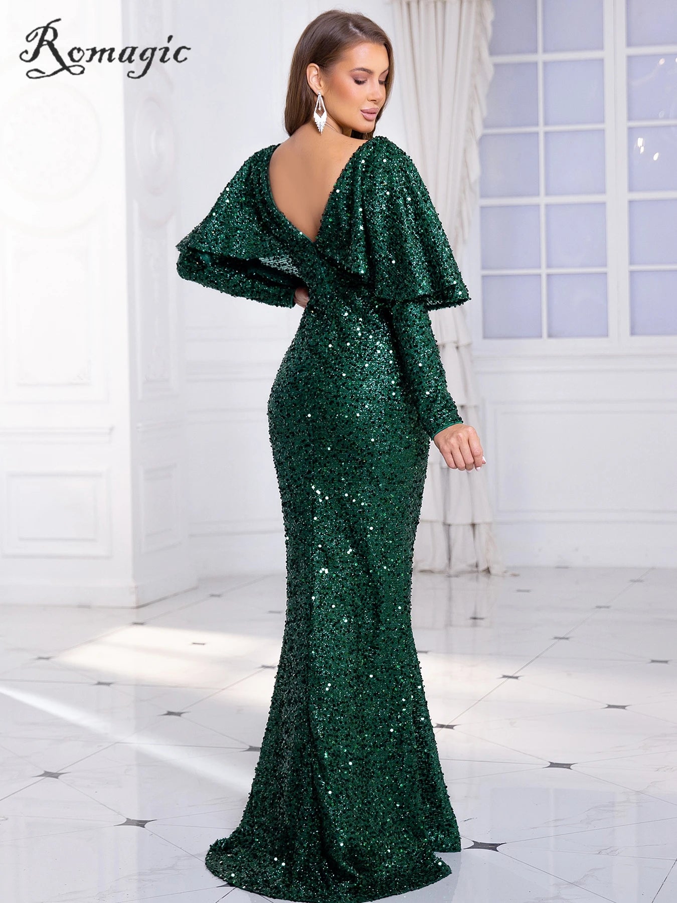 Evening wear Dresses: Full Sleeve With Cape Modest Evening Women Dress