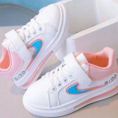 Kids Fashion Casual Sports Shoes Hook & Loop Love Embroidery Princess Girls