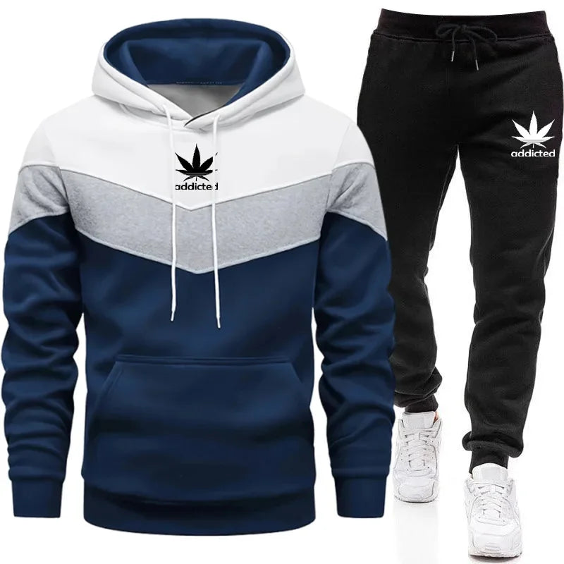 Hot Sales Mens Tracksuit Printed Casual Tricolor Sweatshirts High Quality Sports Jogging Man Clothing Single Piece Hoodie Pants