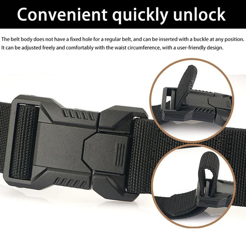 1Pcs Men's Tactical Sports Belt Adjustable Quick Release Buckle Multipurpose Outdoor Training Mountaineering Belt For Ideal Gift