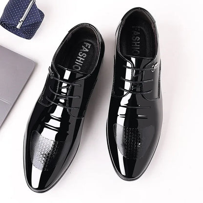 Men Wedding Shoes Pu Leather Formal Business Pointed Toe Dress Shoes for Man Men's Oxford Flats Plus Size 48 Designer Men Shoes